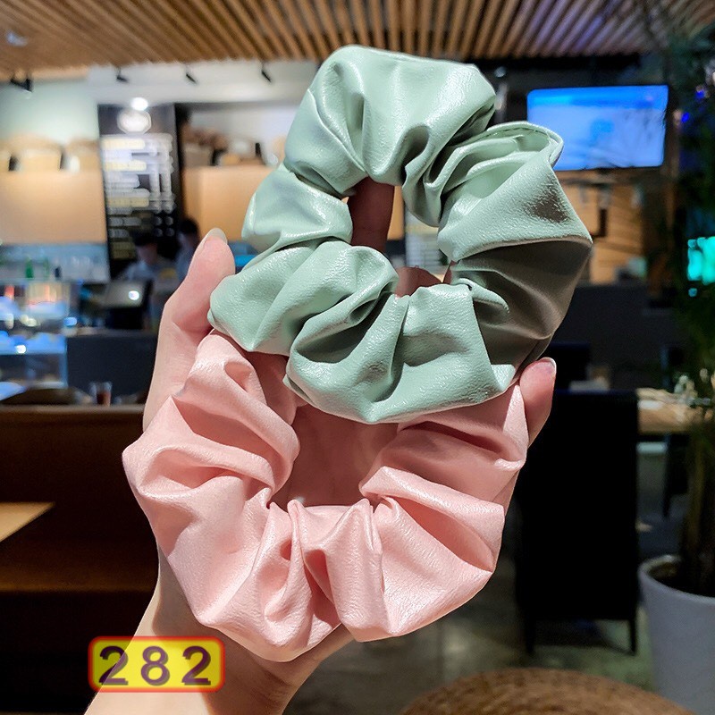 BUỘC TÓC VẢI 282 SCRUNCHIE CHẤT DA THỜI TRANG NHIỀU MÀU HOT TREND