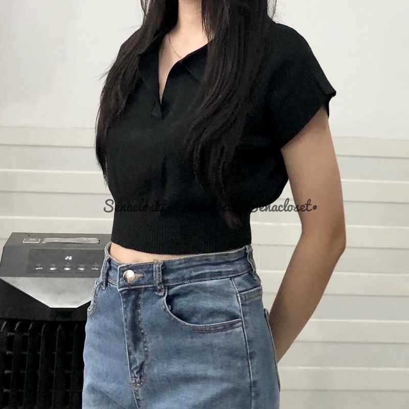 Senacloset - Áo tay ngắn Crop dễ thương năng động ( Ảnh thật kem video)
