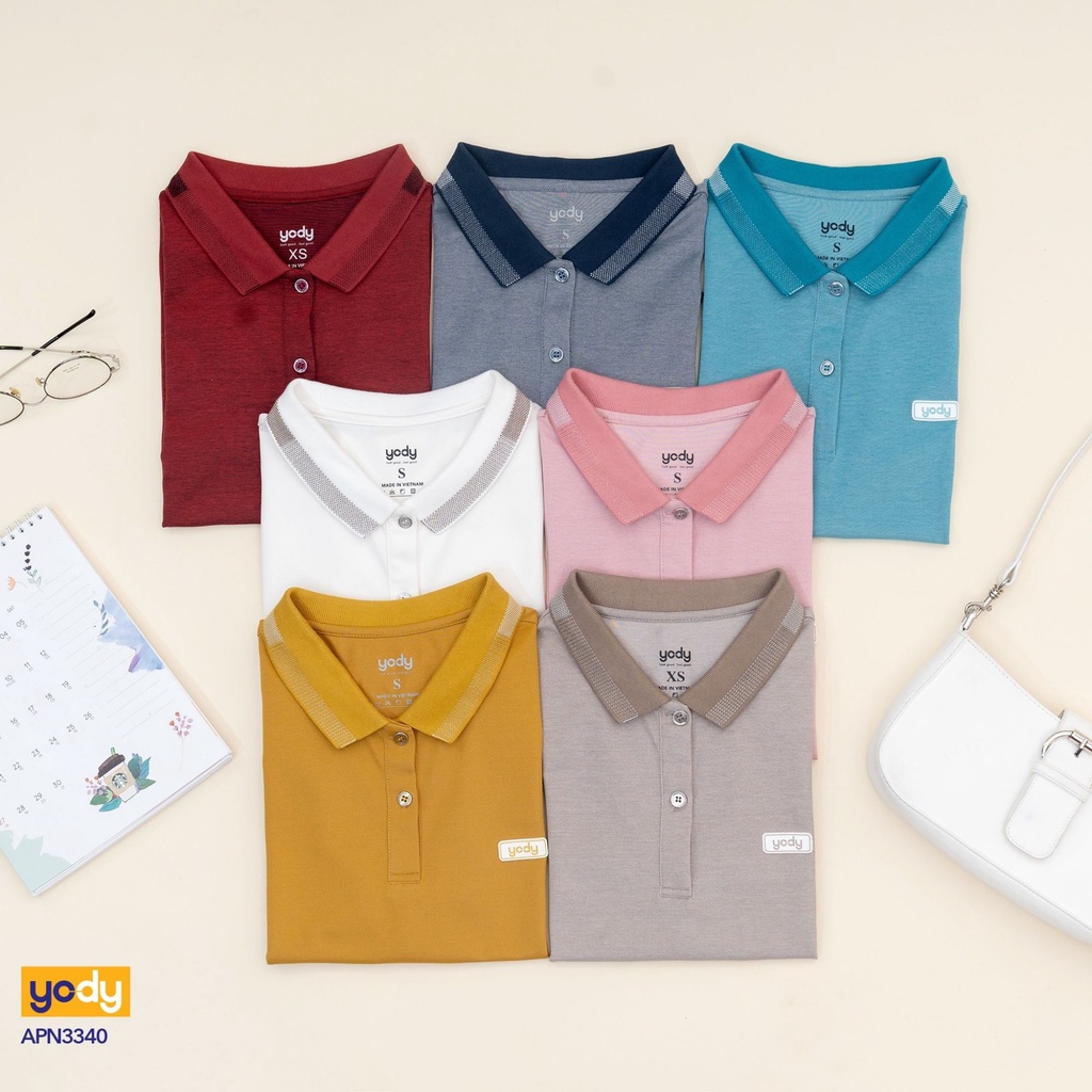 Áo Polo Nữ YODY vải cotton mắt chim thoáng mềm mịn APN3340 3 màu
