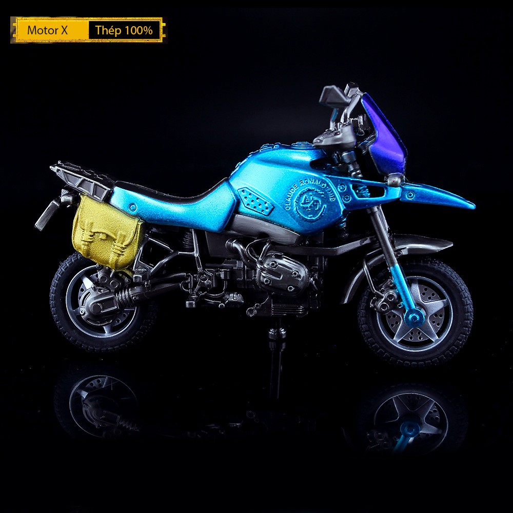 Mô Hình PUBG Xe Motor X Skin Xanh Dương Tặng Kèm Móc Khóa Mũ 3