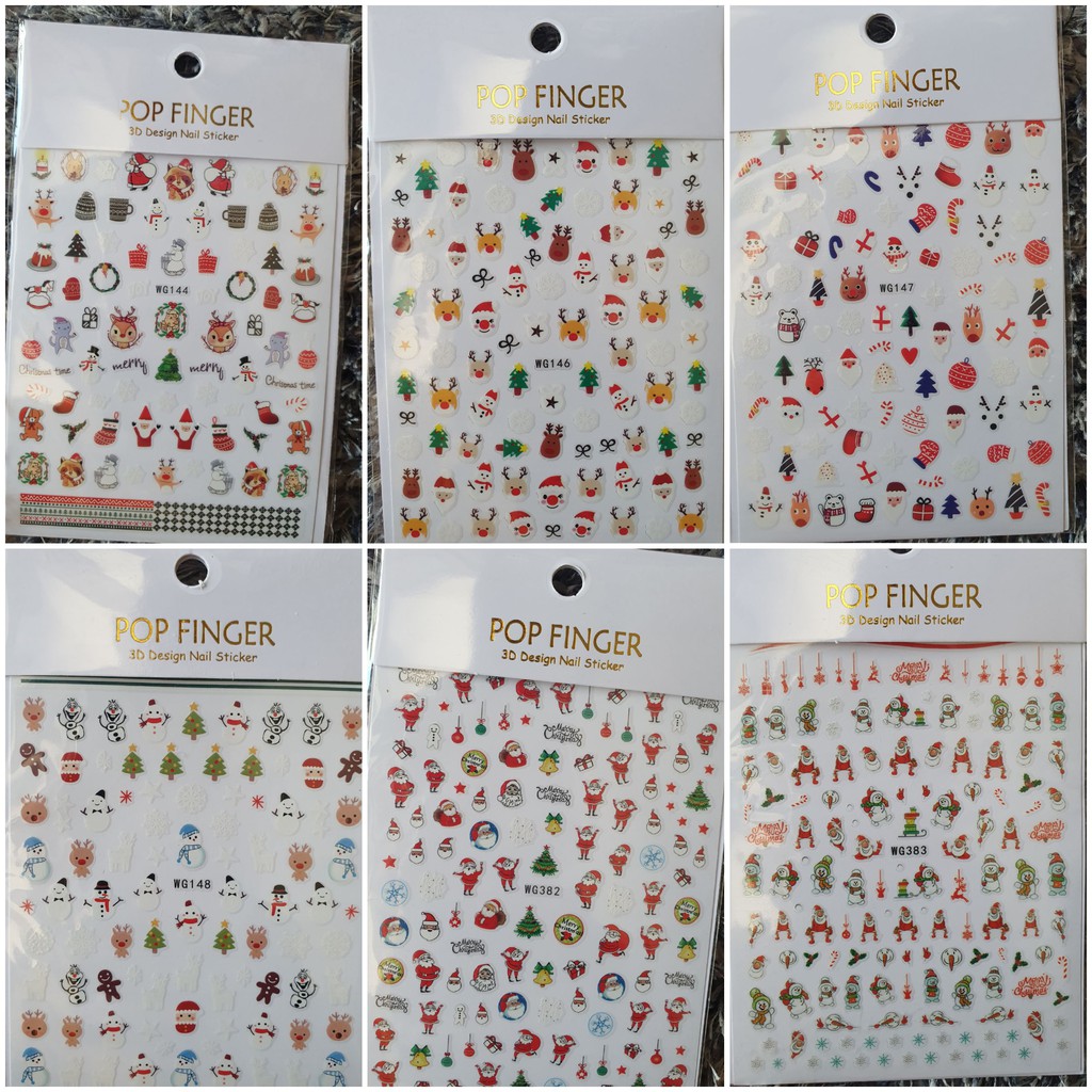 Sticker Noel, Bông Tuyết Mới Trang Trí Móng Nail Nghệ Thuật Mùa Giáng Sinh