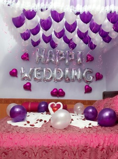 Trang trí phòng cưới tone tím trắng 💜💜💜