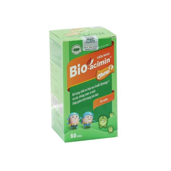 Viên nhai Bio-Acimin Chew F vị sữa - Bổ sung chất xơ, hết táo bón - Bioacimin