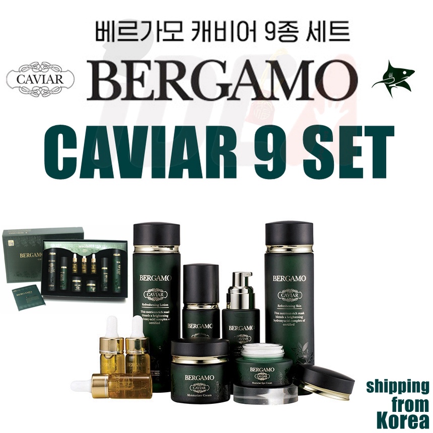 Set mỹ phẩm Bergamo Caviar chăm sóc da dưỡng trắng cao cấp loại bỏ nếp nhăn