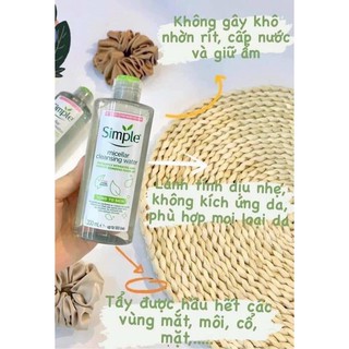 Nước tẩy trang simple micellar cleansing water 200ml-chính hãng 100%