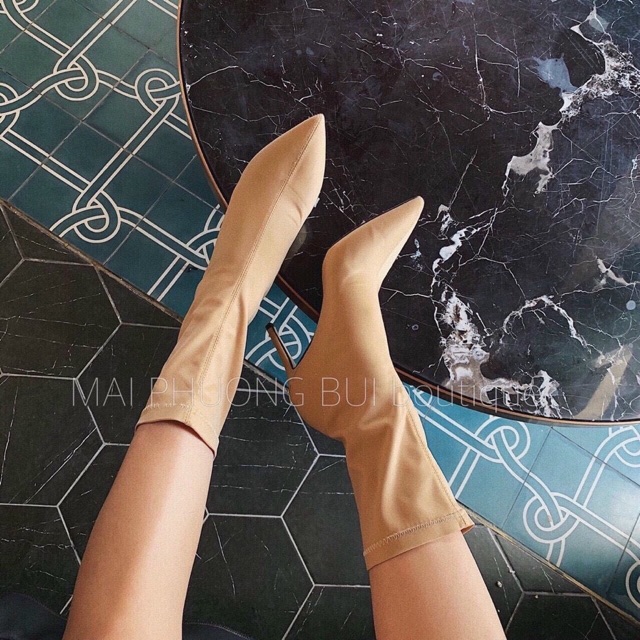 Bốt boot bigtree thun lụa gót nhọn fullbox hàng quảng châu cao cấp | BigBuy360 - bigbuy360.vn