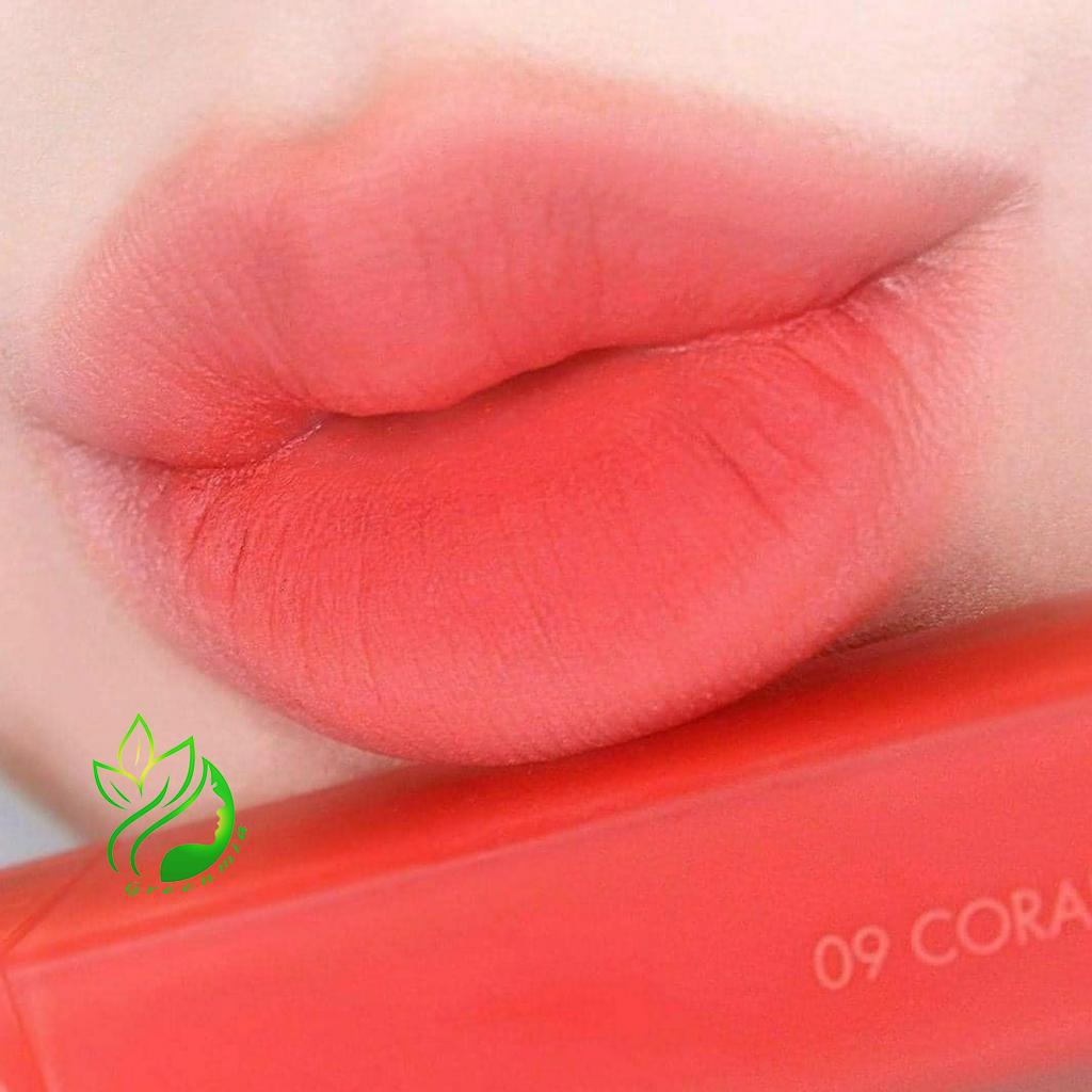 Son Romand Kem Lì Vỏ Vuông Blur Fudge Tint Màu 09 Coral Jubi 5g