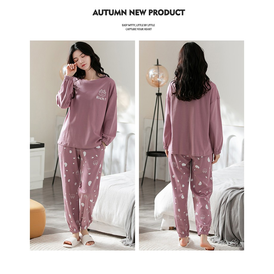 Đồ mặc nhà nữ thu đông chất cotton mịn đẹp - MH5109