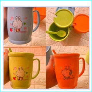 cốc nhựa mầu, cốc nhiều hình ngộ nghĩnh có thìa đi kèm