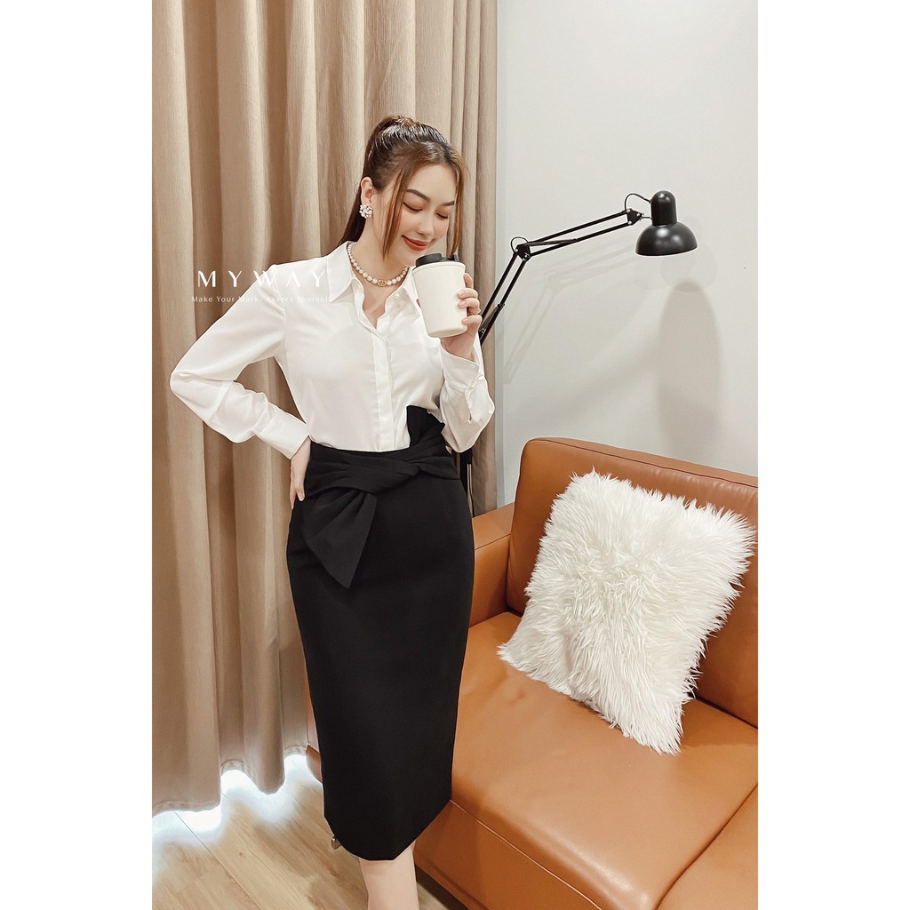 Chân Váy Nữ Dáng Bút Chì Đính Nơ Sang Chảnh MCO606 MY WAY