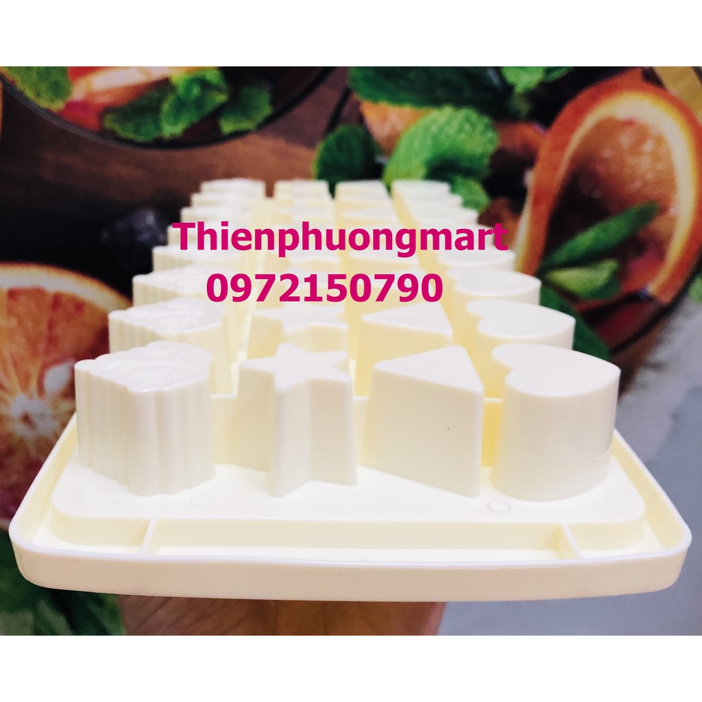 Vĩ làm đá bằng nhựa cao cấp HOFACO - Khuôn đá trái tim, ngôi sao, chiếc lá HPL87