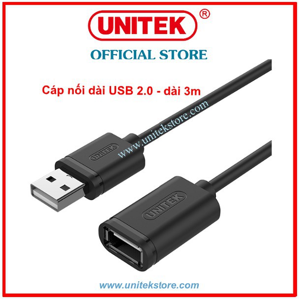 Cáp USB Nối Dài UNITEK 1.8M- 3M- 5M- 10M Chính Hãng 100%, Full Box- Bảo Hành 12 Tháng - 1 Đổi 1