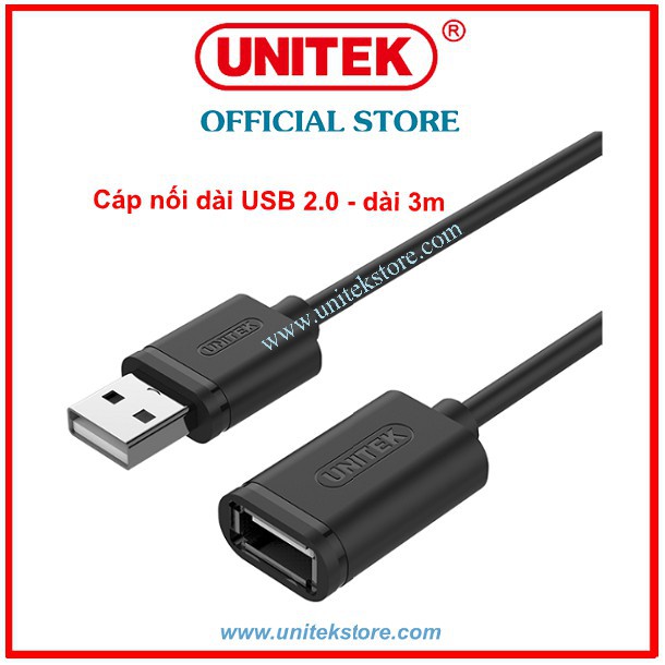 Cáp USB nối dài 3m Unitek Y-C 417 - HÀNG XỊN