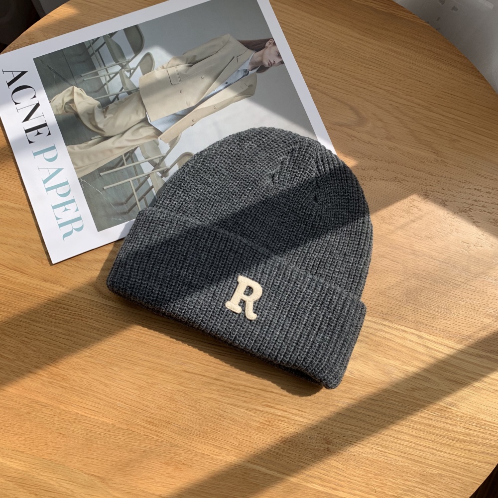 Mũ Len Dệt Kim In Chữ Phong Cách Thời Trang Thu Đông Hàn Quốc Cho Nữ