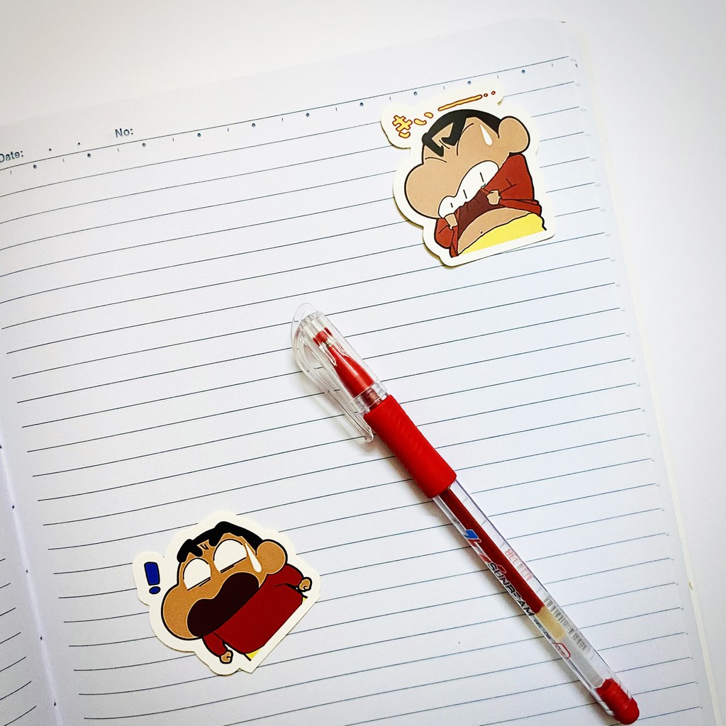 Sticker Shin-chan dán trang trí laptop, máy tính bỏ túi, vali, điện thoại, đàn ghita, hộp bút, trang trí sổ