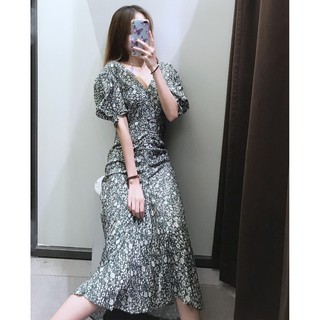 Zara Morocco full tag - Đầm Zara chân váy chéo voan lãng mạn xinh đẹp DH7BTG5N5