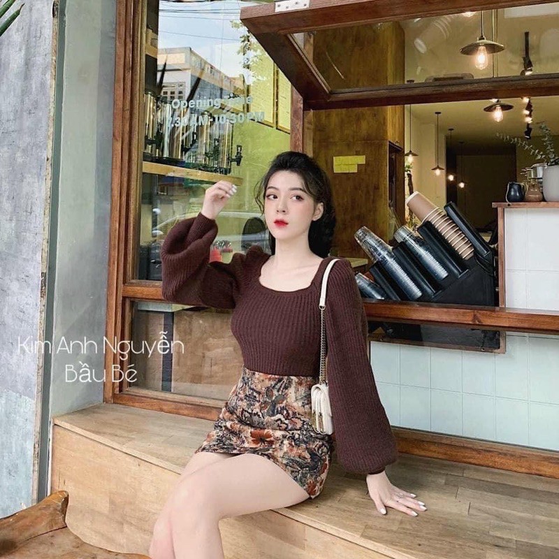 SET ÁO LEN CHÂN VÁY THỔ CẨM