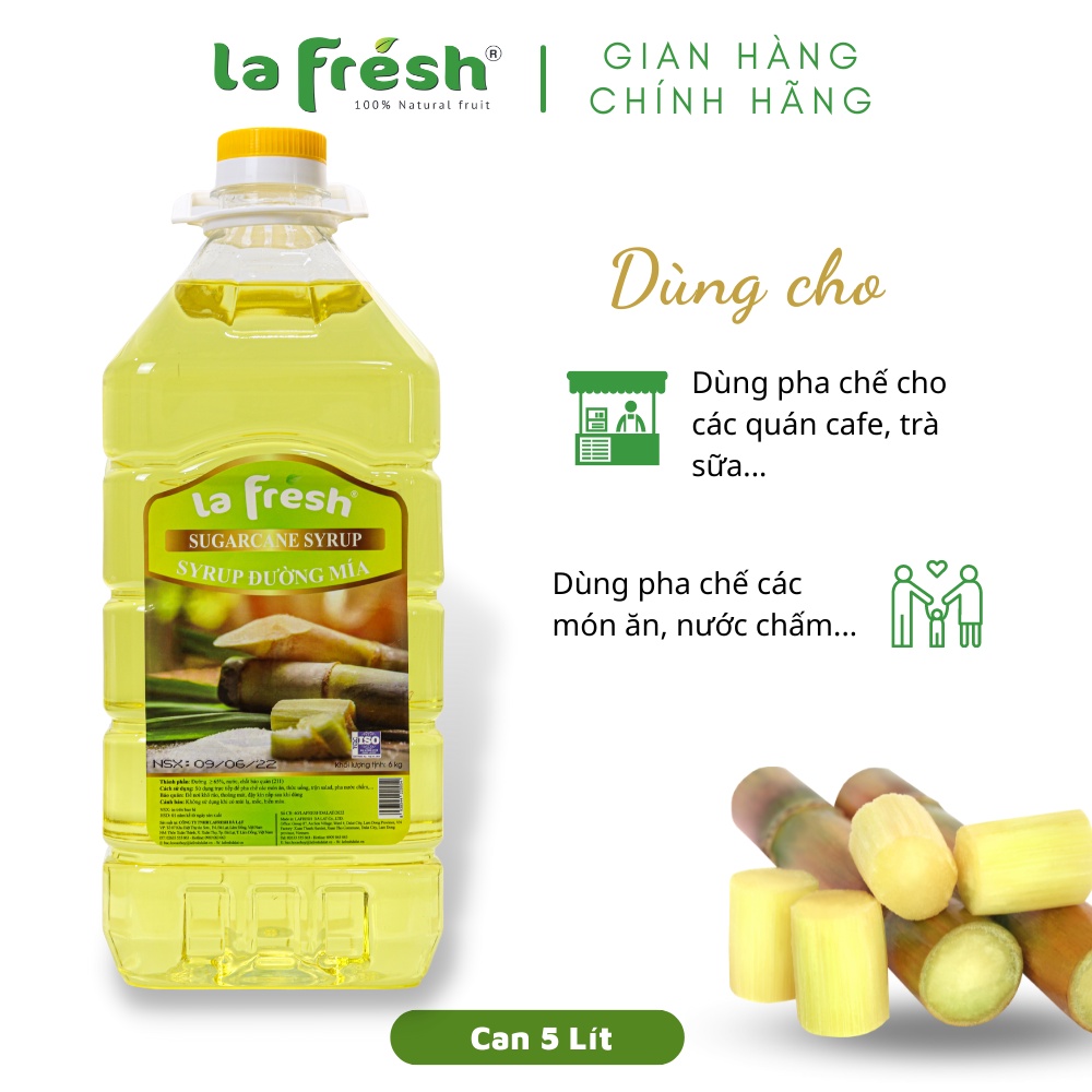 Đường Nước Lafresh Đà Lạt Can 5L Dùng cho pha chế