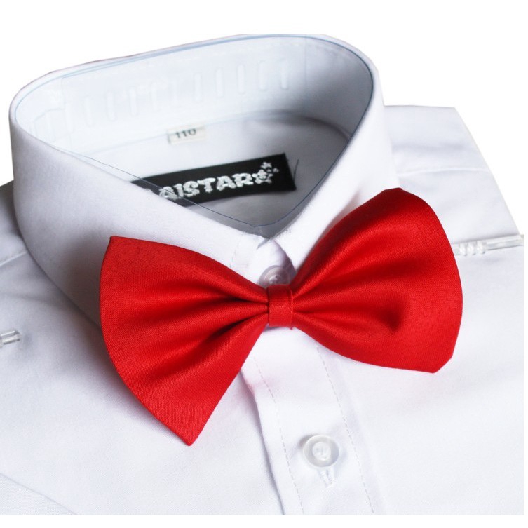 Nơ cài cổ áo màu trơn xinh xắn cho bé