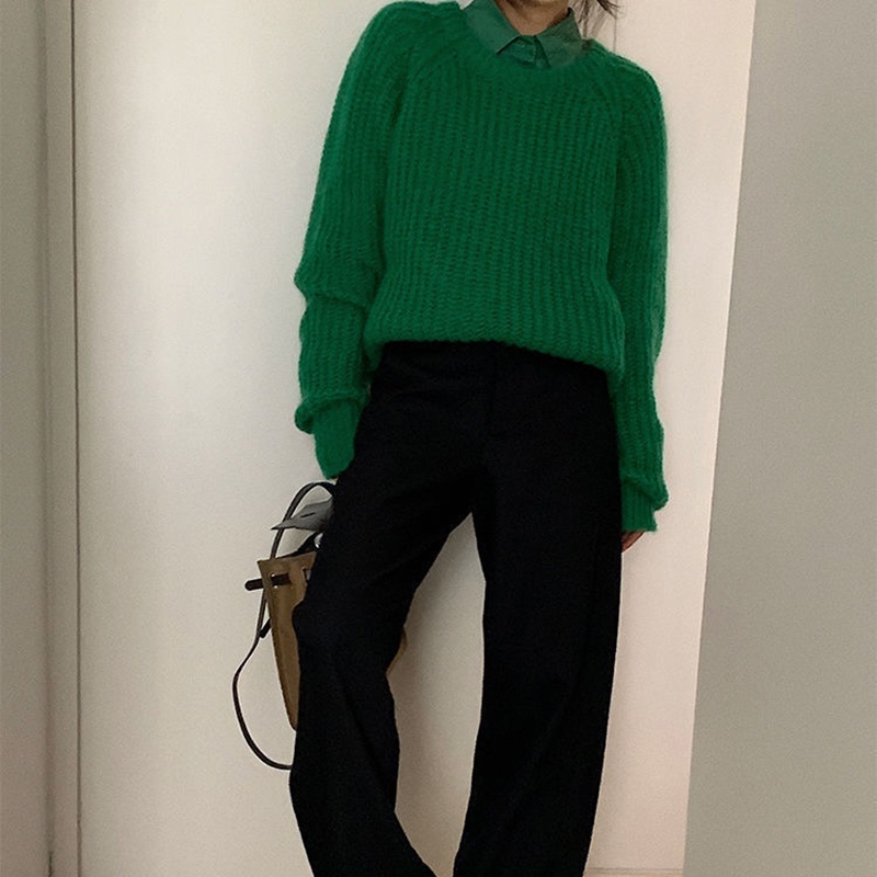 Áo sơ mi IELGY có cổ tay dài dáng rộng dễ phối đồ thời trang cho nữ