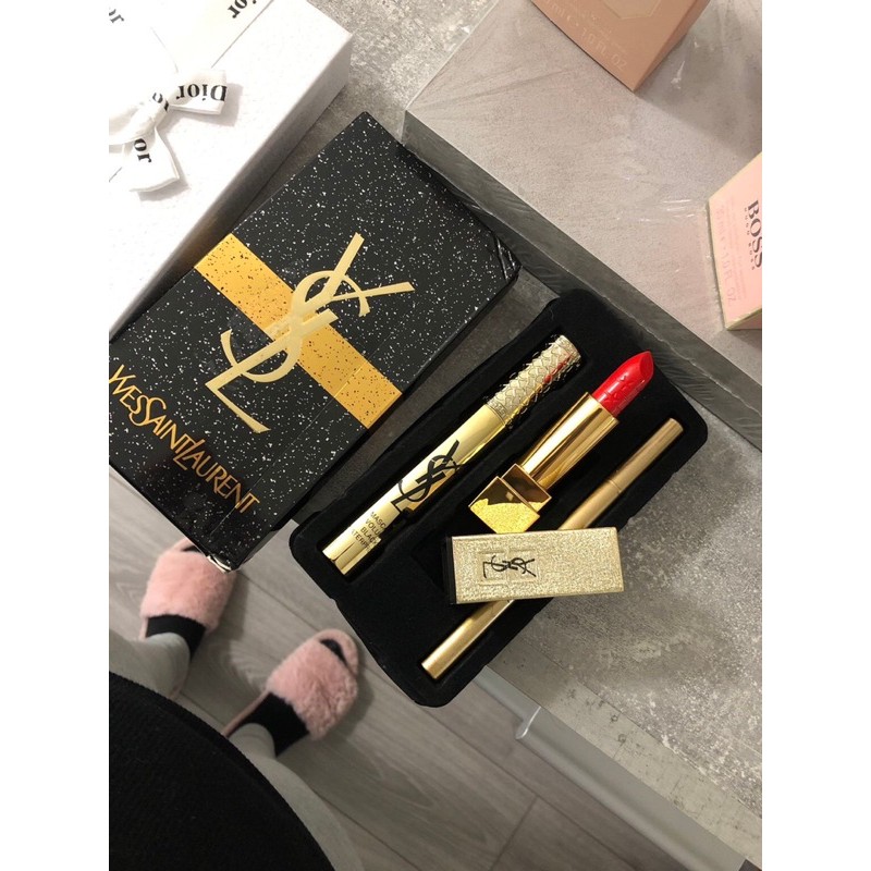 [Mã SFP62769661 giảm 5% đơn 250K] Bộ mỹ phẩm 3 in 1 YSL gồm 1son môi + 1mascara + chì kẻ mắt nước