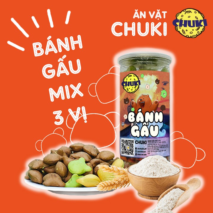 Bánh gấu mix 3 vị 420g ChuKi đồ ăn vặt Saigon
