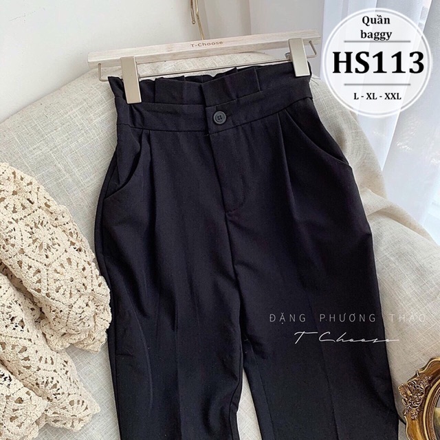 Quần tây bigsize nữ lưng cao bèo - Form quần rộng chất vải không giãn - Thời trang công sở HS113 - Size 55-90kg L XL XXL | BigBuy360 - bigbuy360.vn