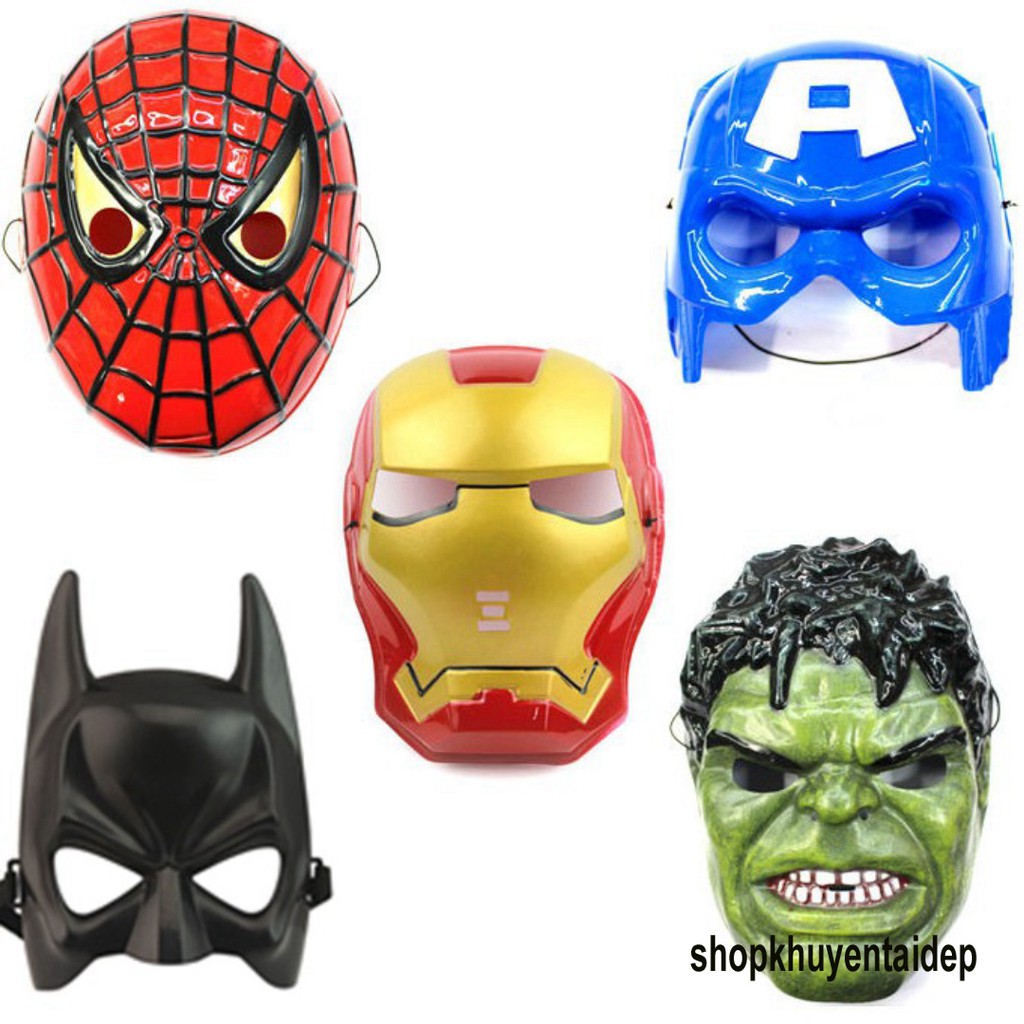 Mặt nạ hóa trang nhân vật phim Biệt đội siêu anh hùng- Avengers Hulk Captain America người nhện và người sắt, người dơi