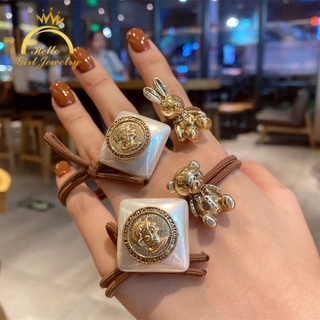 Dây Buộc Tóc Đuôi Ngựa Cao Su Đính Ngọc Trai Phong Cách Hàn Quốc