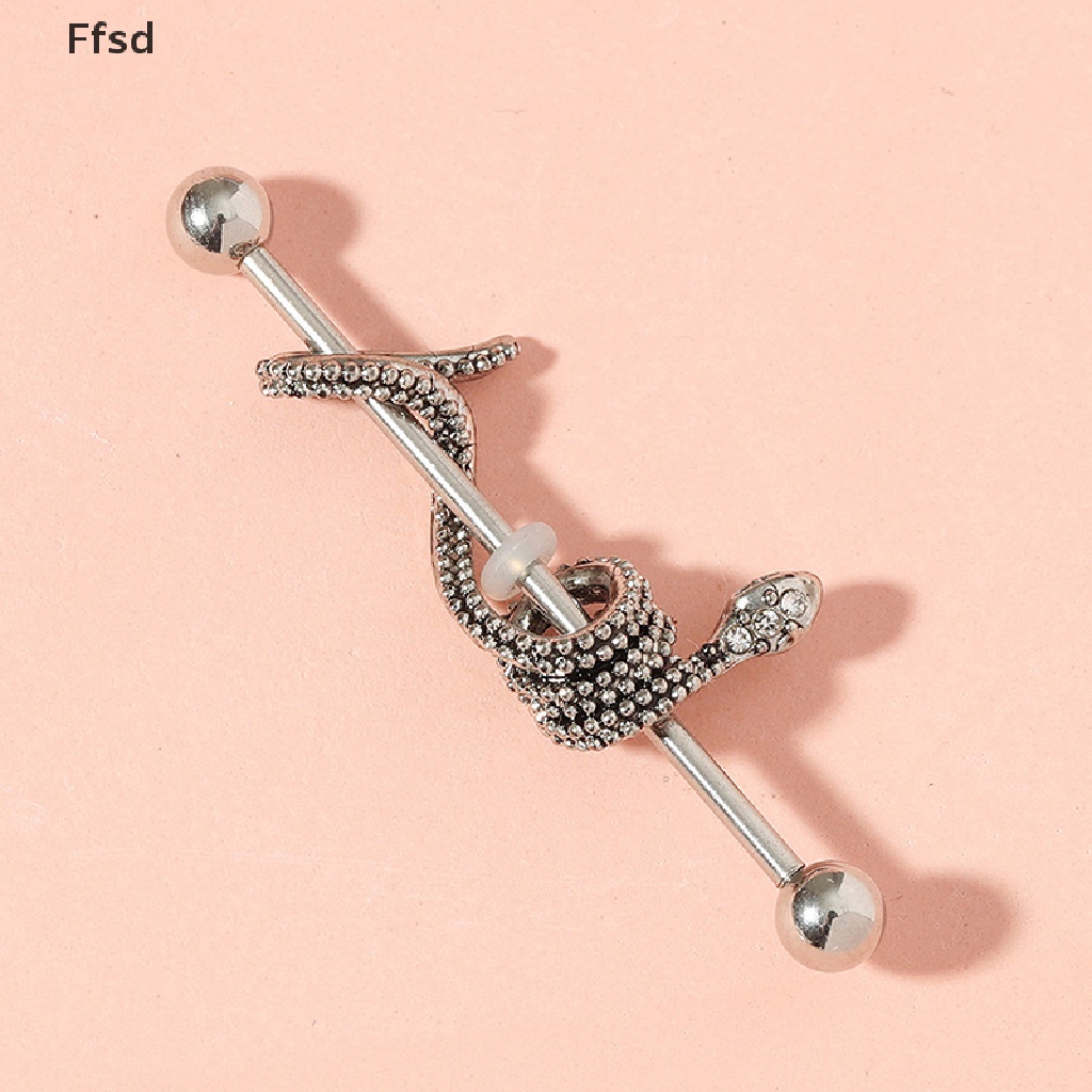 {Ffsd} Khuyên Xỏ Sụn Tai Hình Rắn Rồng Công Nghiệp Cuộn Dây 14G Bán Chạy