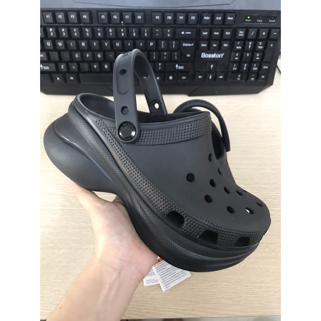 Sục Classic Bae Clog màu đen cao 8p thời trang cho nữ