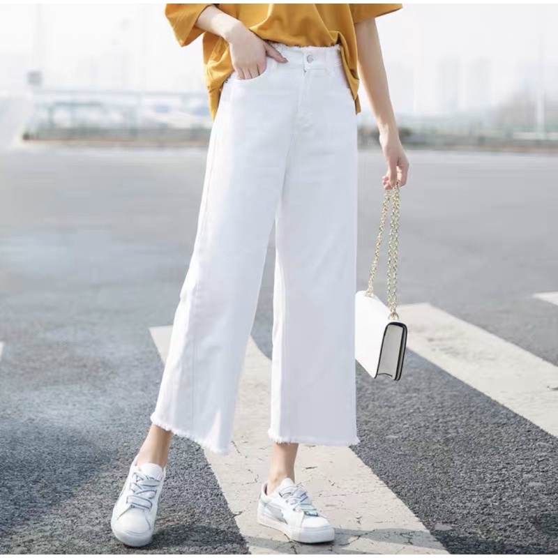 Quần kaki ống rộng dài