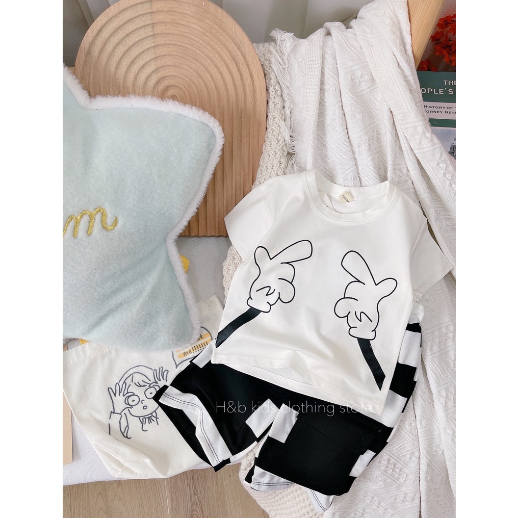 SIÊU PHẨM - SÉT BÀN TAY HÈ CHO BÉ TRAI QUẦN LỬNG cotton 4c size 7-20kg