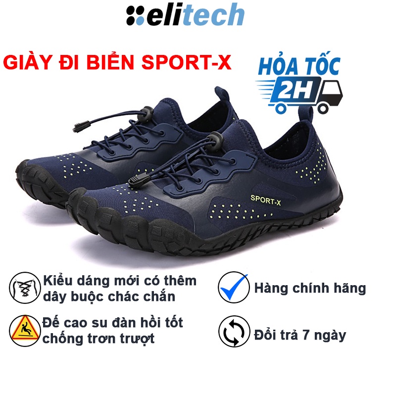 Giày đi biển Sport-X, Giày đi bơi, lặn san hô, lội suối kiểu mới với dây buộc giày thêm phần chắc chắn chống trơn trượt