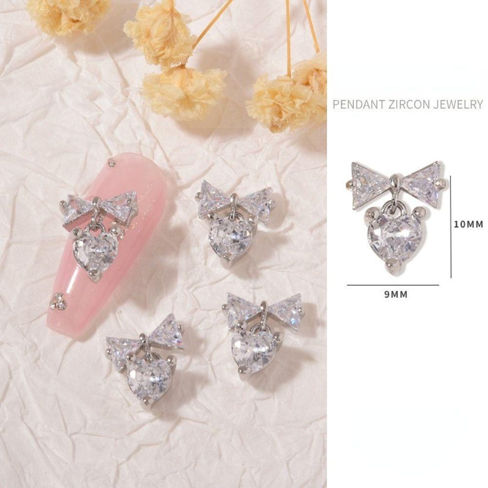 AROMA Phụ Kiện Đá Đính Trang Trí Móng Tay Hình Nơ Xinh Xắn