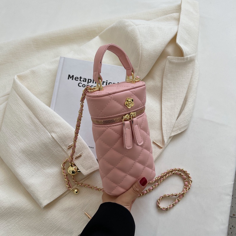 Túi Đeo Chéo Hình Trụ Phối Dây Xích Thiết Kế Mới 2022 Thời Trang Mùa Hè Cho Nữ