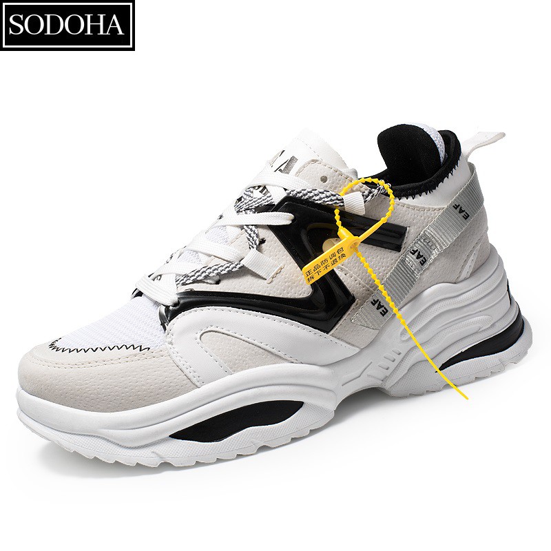 Giày Sneaker Nam SODOHA SDH111NM Màu Trắng Phối Đen