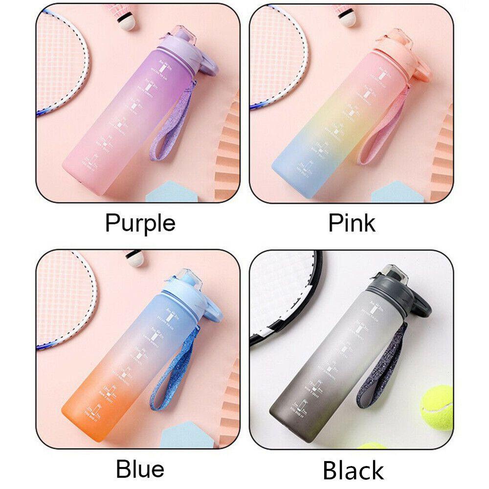 ♫Daphne♫ Bình Nước Thể Thao Dung Tích 1L Có Ống Hút Tiện Dụng Nhiều Màu Sắc