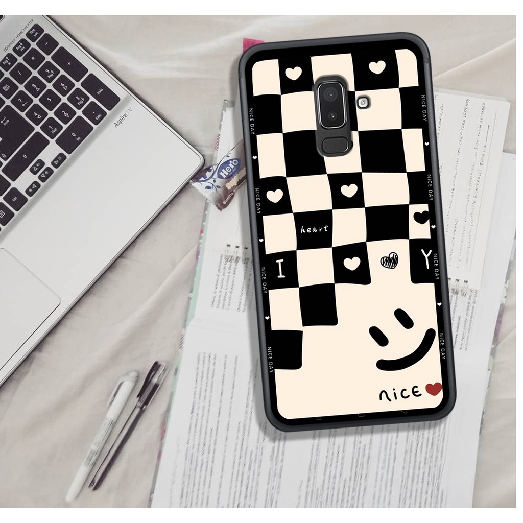 Ốp Lưng Samsung A6 PLUS - A8 PLUS - J6 PLUS - J8  , In Hình &quot;Black Heart&quot; Phong Cách Đẹp.