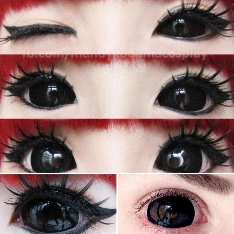 Kính áp tròng đen full tròng 22mm (Black Sclera lens 22mm)