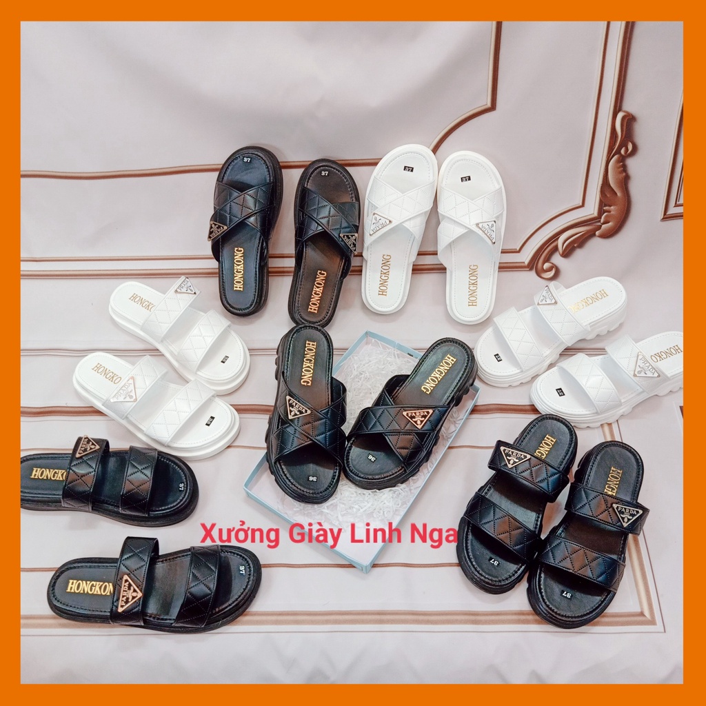 Dép Nữ Đế Cao Bánh Mì Quai Ngang Siêu Nhẹ Êm Mềm Sang Chảnh PD35