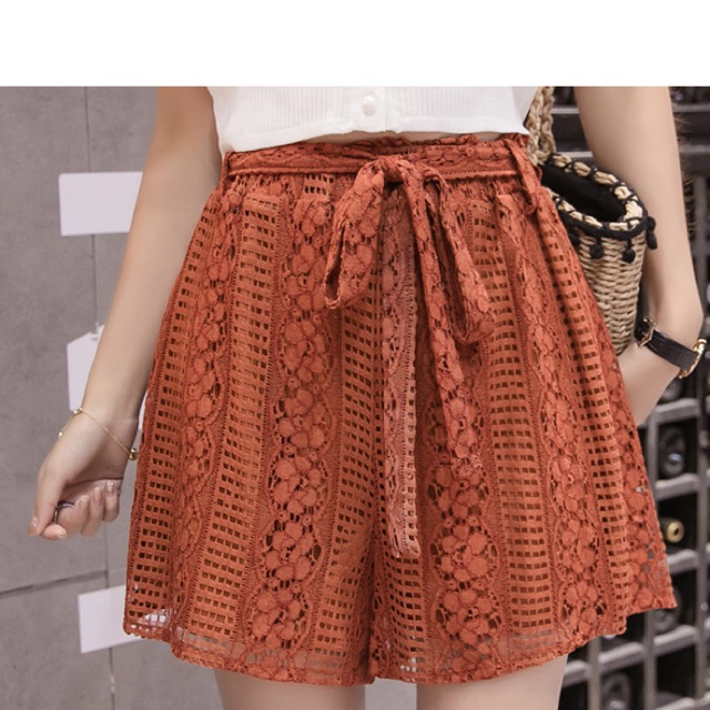 Quần short ren big size hàng y hình size lớn 80-95kg