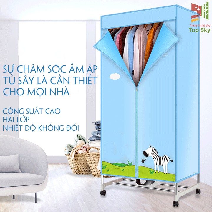 Tủ sấy quần áo có khung gấp gọn có đèn tia UV diệt khiển