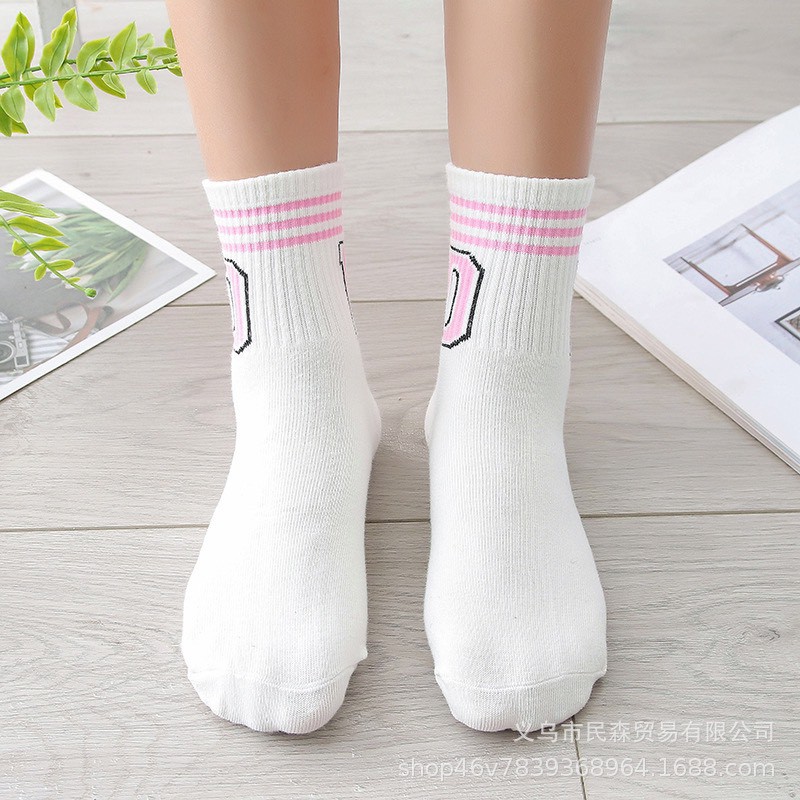 Vớ tất nữ cổ cao in hình chữ cực đẹp TN24