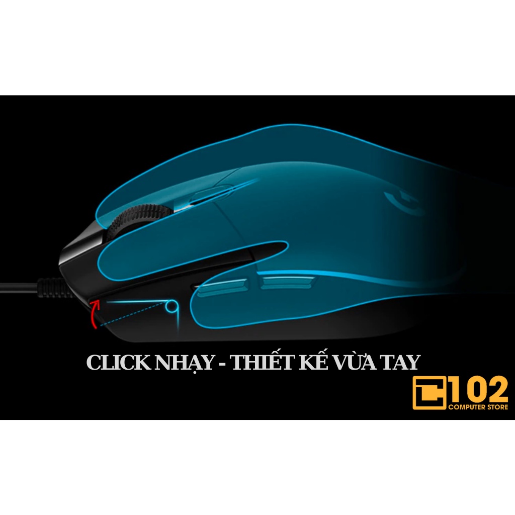 Chuột máy tính Logitech G102 có dây chuyên game thế hệ mới, led RGB đẹp, nhanh và chính xác