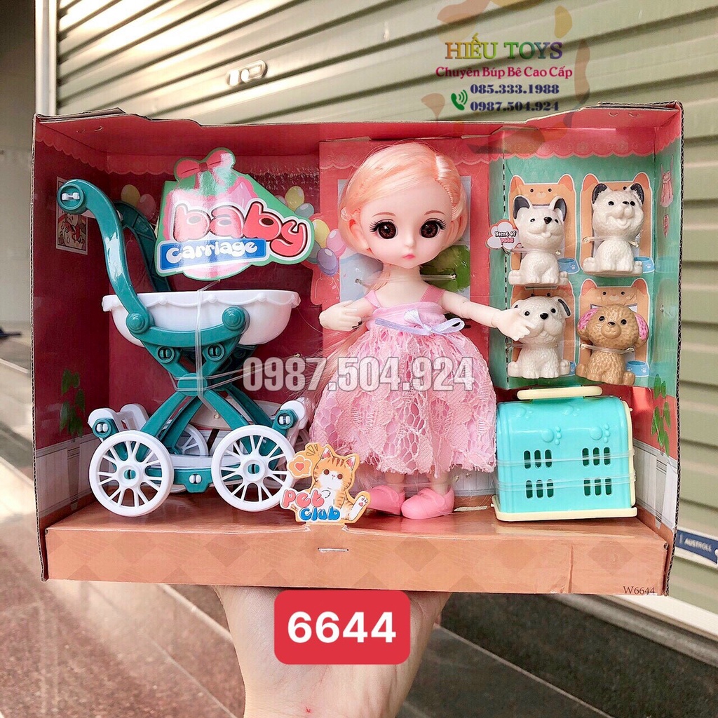 Búp Bê  BJD 16cm Có Khớp  Kèm Váy Phụ Kiện Đẹp Xinh Xắn Dễ Thương  Đồ Chơi Cho Bé Gái