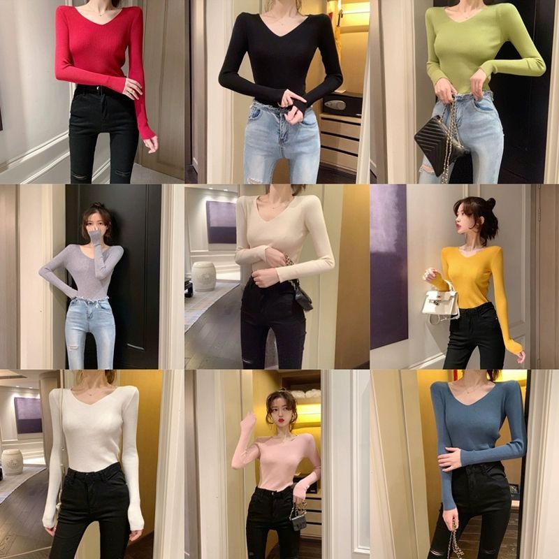 Áo len mỏng cổ tim chất cực đẹp cực xinh nhiều màu sang chảnh | BigBuy360 - bigbuy360.vn