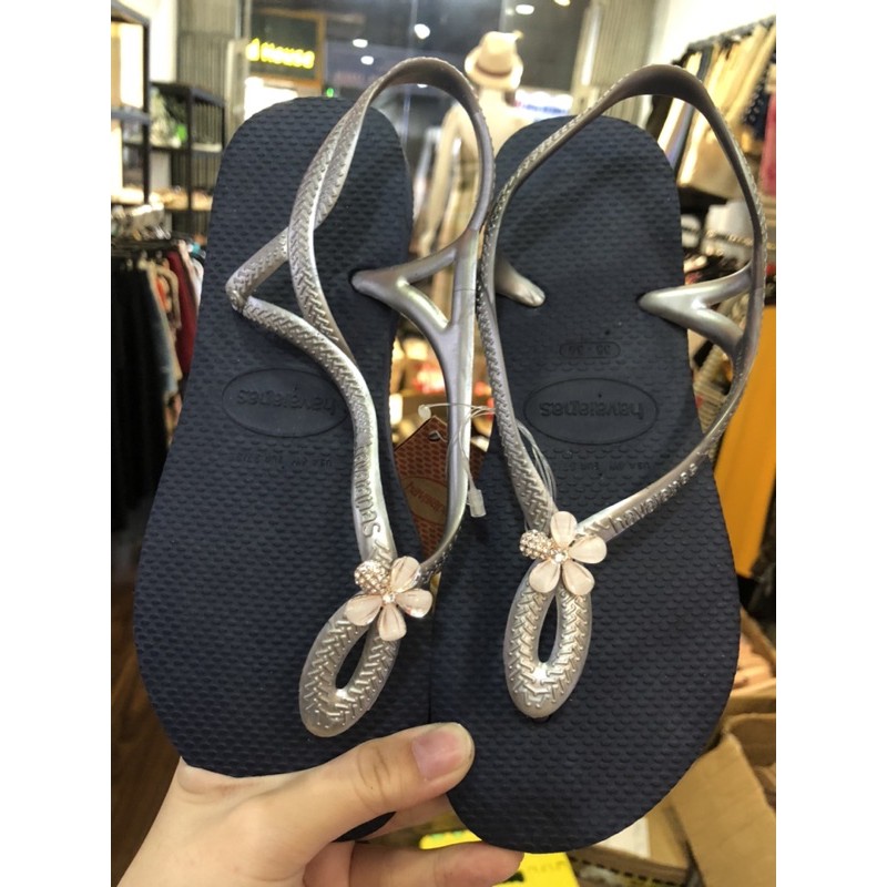 Sandan luna havaianas hàng chính hãng , màu xanh quai bạc