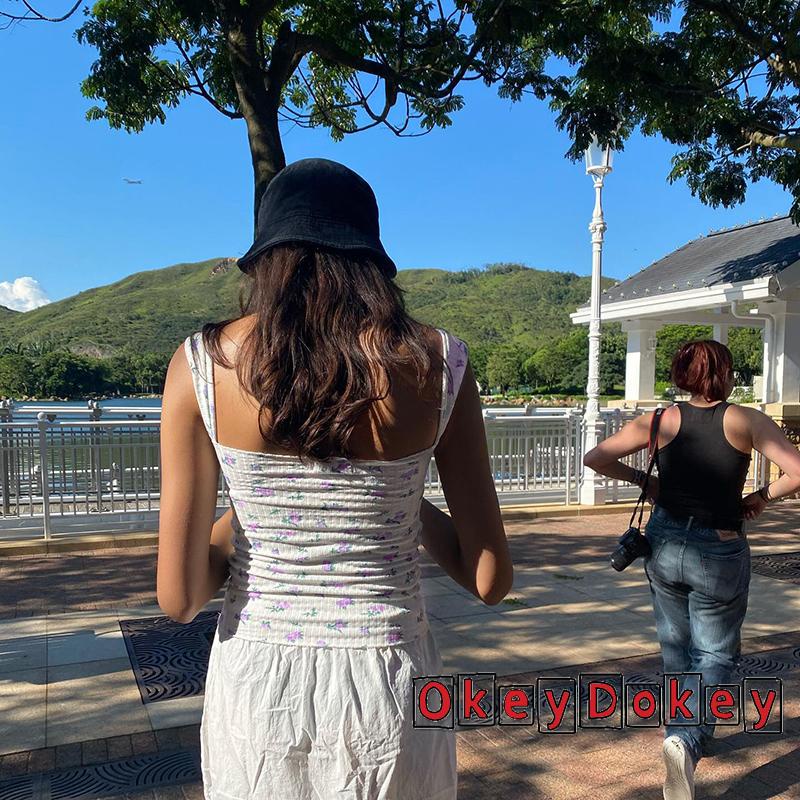 Áo Crop Top Y2K Không Tay Dáng Ôm Phong Cách Vintage Thời Trang Mùa Hè Dành Cho Nữ