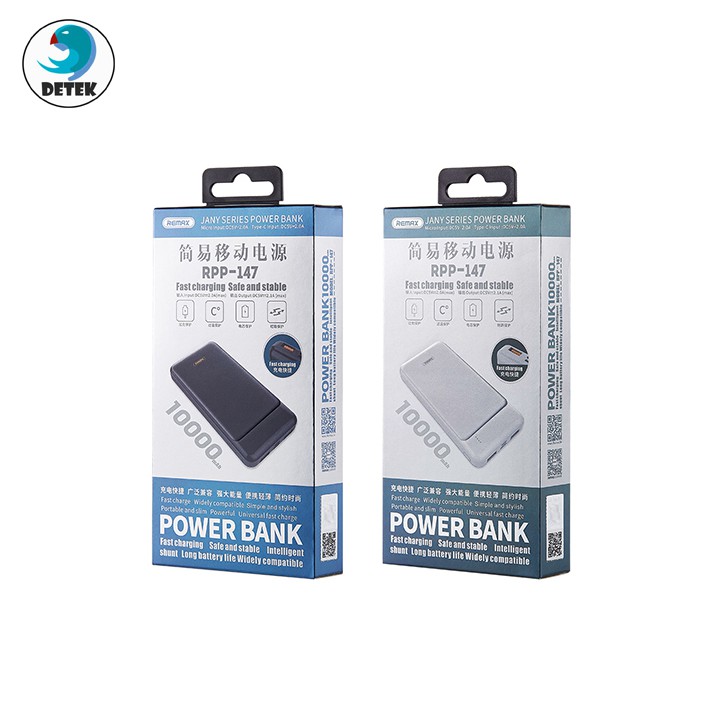 PIN DỰ PHÒNG 10000MAH REMAX RPP-147 JANY SERIES 2 CỔNG USB